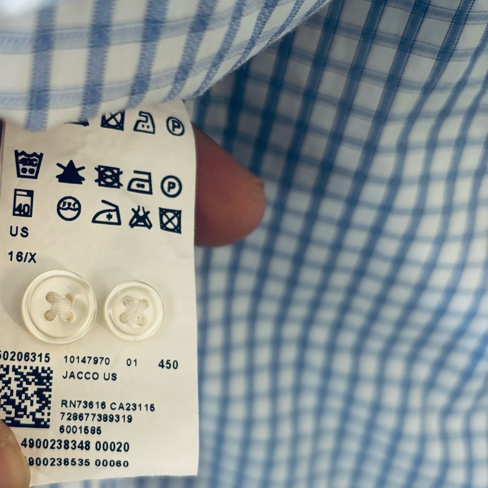 Hugo Boss Blue Checkered Men's Shirt - Picture 6 of 7
